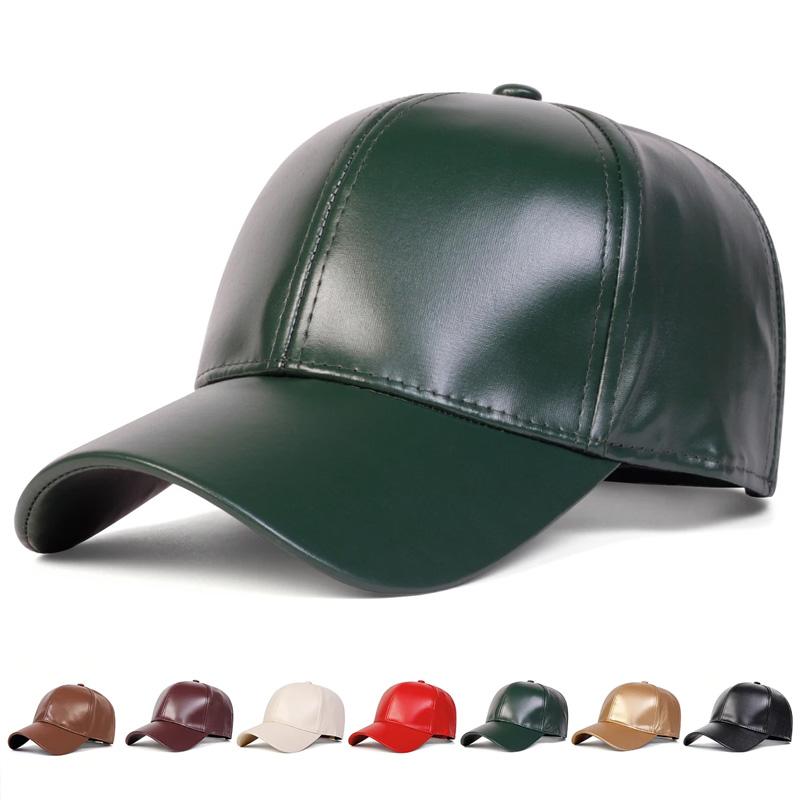 1 stuks PU leren hoed vrijetijds baseballpet minimalistisch verstelbaar oefening platte pet