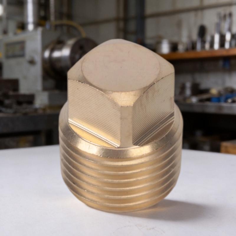 Threaded Port Sealing Fitting in Brass with Flat-Sided Drive Head for Screw-In Closure and Marine Repair Service