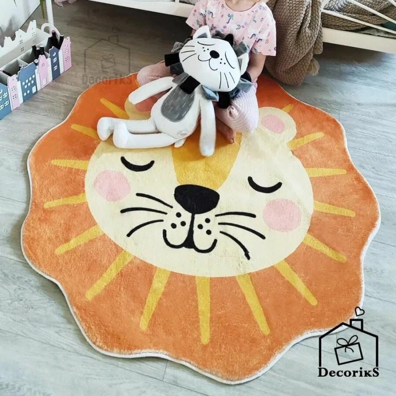 Round Faux Wool Floral Area Rug Living Room Sofa Coffee Table Bedroom Bedside Chair Basket Decor
