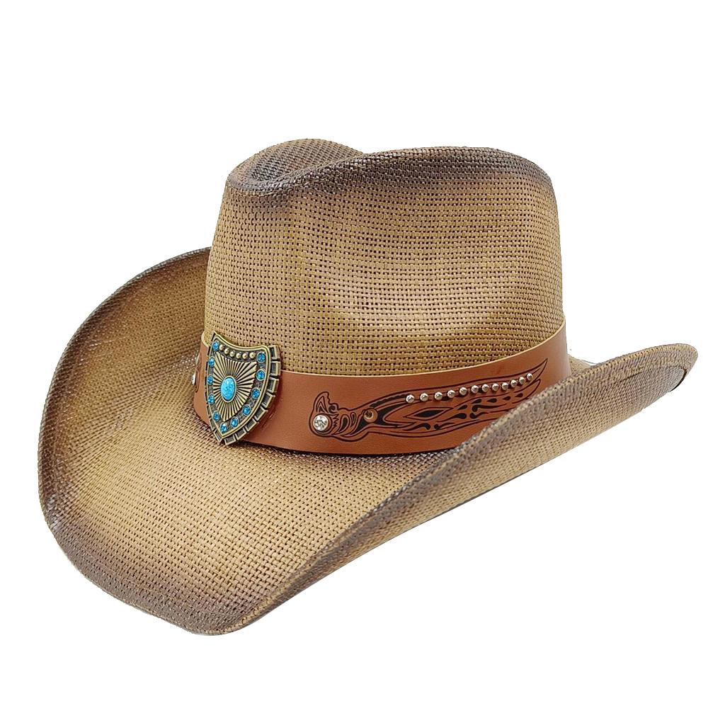 Western Cowboy Hat Straw Hat Men and Women Beach Sun Hat Retro Gentleman Ladies Cowboy Jazz Outdoor Travel Summer New Cowboy Hat