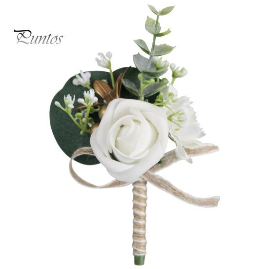 

Брошь в форме цветка для жениха, искусственный шелк, цветок, костюм, пальто, карман, декоративный корсаж, имитация розы, брошь для платья, булавка белый