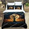 Tree of Life Printed Bedding Sets Exquisite Bed Supplies Set Duvet Cover Bed Comforter Set Bedding Set Luxury Birthday Gift029