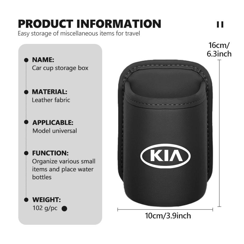 Leather Car Cup Holder Hang Drink Storage Box Accessorie For KIA K5 K2 Rio Optima Sportage Venga Sorento Stonic Forte