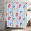Ice Cream Cone Shower Curtain Waterproof Fabric Bathroom Decor Blue Red Colorful Pattern (C632) [Promotional]