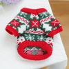 Warm Dog Snowflake Sweater Cartoon Pattern Christmas Puppy Clothes Cat Elk Knitwear  Holiday Suit