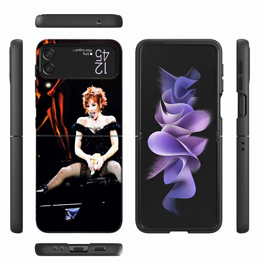 

Чехол для телефона Mylene Farmer для Samsung Z Flip 7 6 Z Flip 5 5G Galaxy Z Flip 3 4 5G Ударопрочный Жесткий чехол TPU PC Coque Capa Мягкий Galaxy Z Flip 5 5G