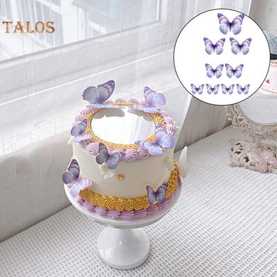 Juego de 18 adornos para tartas, regalos decorativos festivos, insertos duraderos con forma de mariposa artificial, manualidades para bodas
