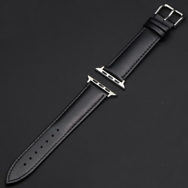 Brown Leather Band Loop Strap For Apple Watch 4 3 2 1 38mm 40mm , Men Leather Watch Band for Iwatch 5 44mm 42mm Bracelet