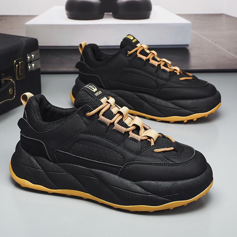 

Men s shoes new summer platform black bread shoes trendy versatile retro heightening sports and leisure dad shoes AS11 44