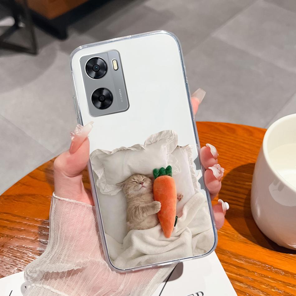 For Oppo A77 A77S Phone Case Colorful Flowers Patterns Back Cover For OppoA77 A77 S 2022 Soft TPU Transparent Silicone Bumper