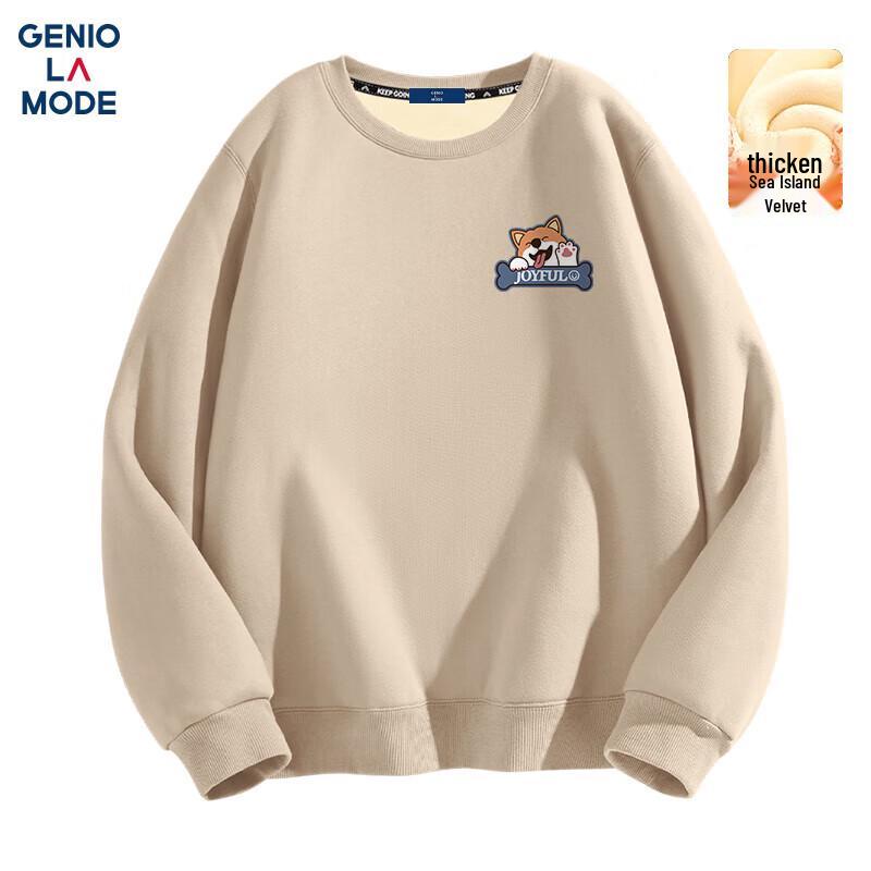 GENIOLAMODE Men's Fleece-Lined Crewneck Graphic Sweatshirt