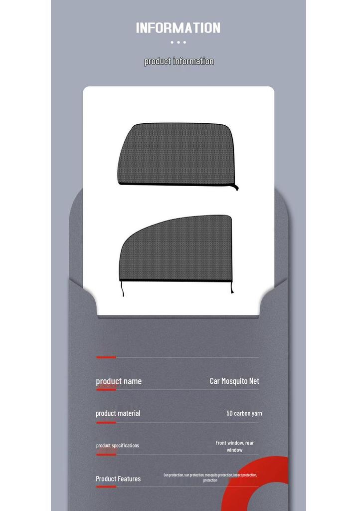 Car Sunshade & Anti-Mosquito Screen: Heat Insulation Window & Windshield Screen with Side Curtains for Interior Use