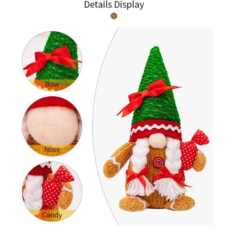 Handmade Christmas Gingerbreads Gnomes Christmas Gingerbreads Man Gnomes Plush Collection Holiday Ornament Decors