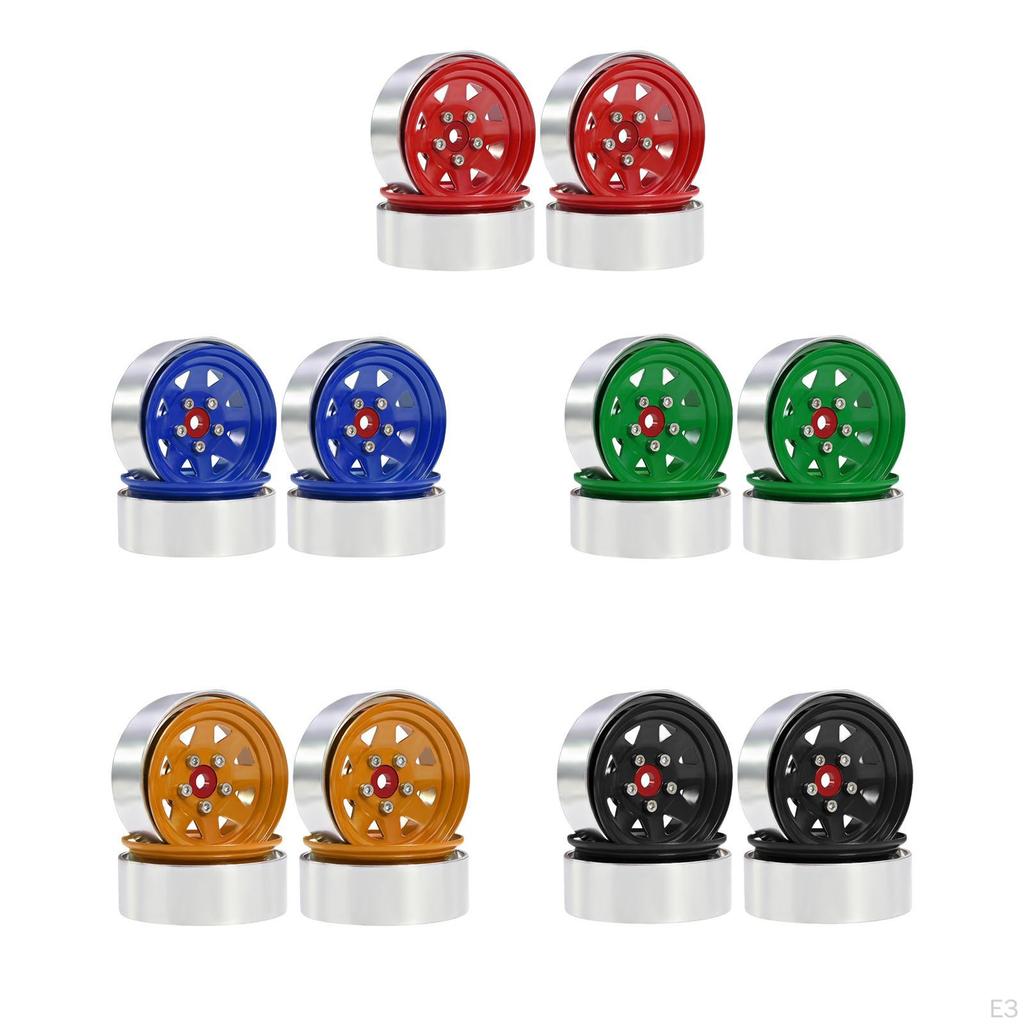 4 Pieces RC Wheel Rims Aluminum Alloy 1/10 Accessory Simple Assembly for SCX10 TRX4 90046 Suitable