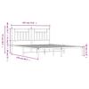 Metal Bed Frame with Headboard White 183 x 213 cm