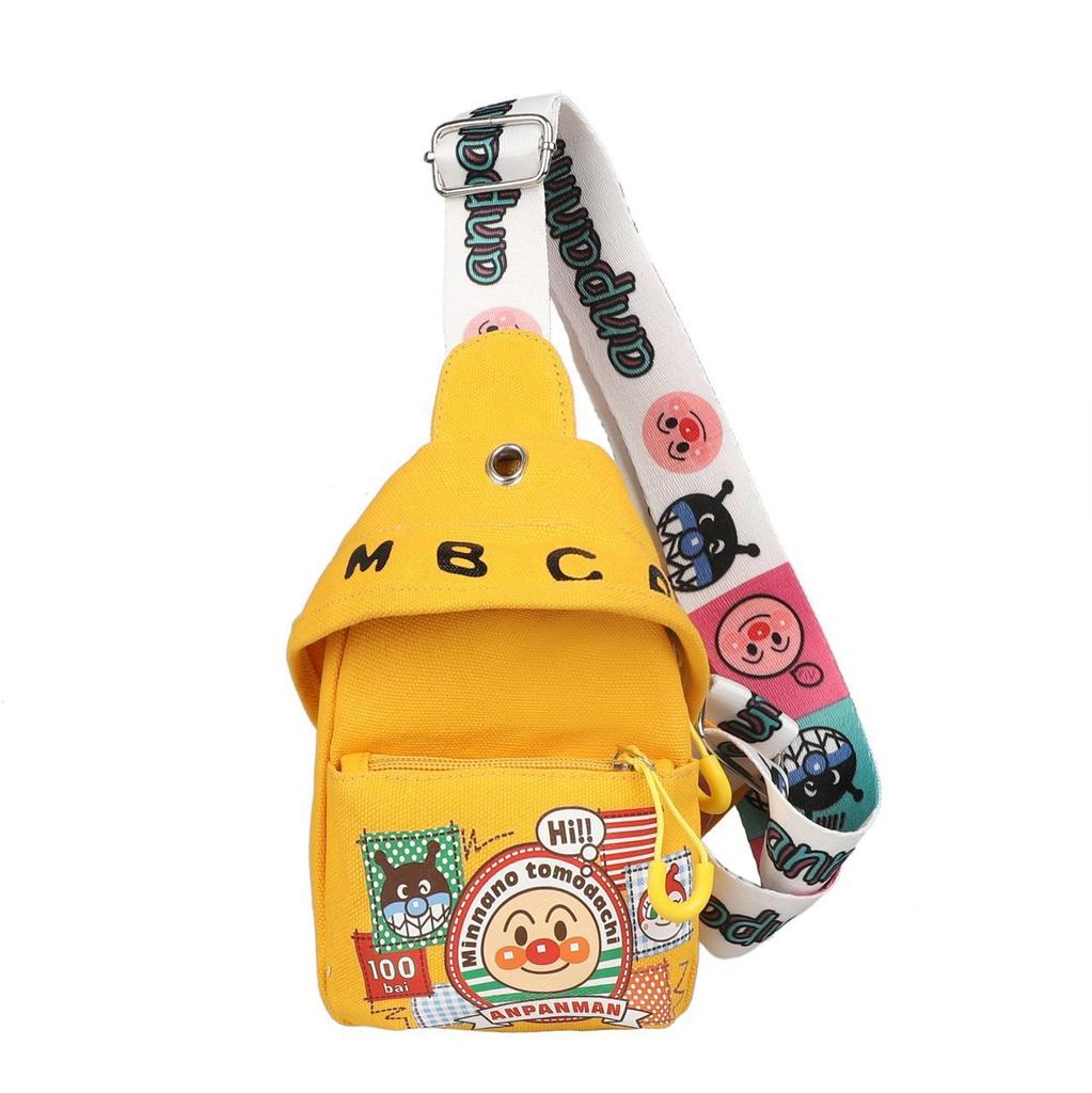Girls' Cartoon Print Canvas Shoulder Bag with Adjustable Strap