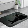 Black Cat Theme Flannel-printed Floor Mats Are Slip-resistant Suitable for Living Room Bedroom Terrace Garden Carpets