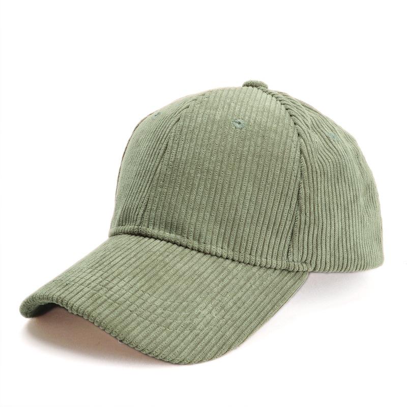 Șapcă de baseball unisex versatilă în stil coreean din catifea corduroy - Modă toamnă/iarnă, vârf dur solid cu cozoroc scurt, casual cu cozoroc curbat