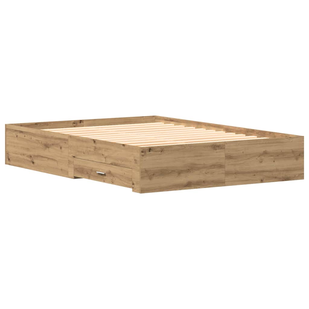 Artisan Oak Bed Frame 135 x 190 cm Wood Based Material