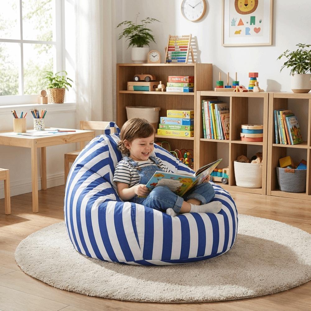 Waterproof Fabric Bean Bag Chair Sun Resistant Floor Cushion Comfortable Lazy Lounger Sofa Garden
