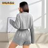 Women's Fashion Casual Summer Spring Long Sleeve O-Neck Pants Suits