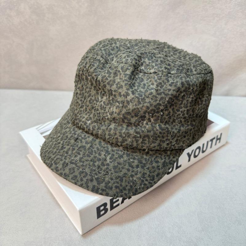 Medieval retro leopard print series cloth hat women's spring and summer sunscreen sunshade INS Kusa women's military hat