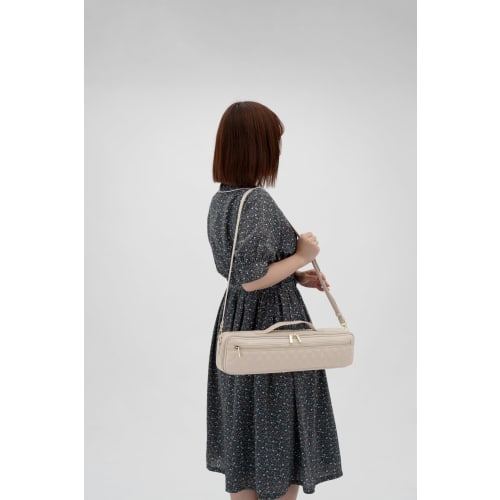 Pearl Flute X Legato Largo Collaboration Quilted Flute Case Cover Vol. 3 for C and H Foot Joints, Ivory, LL-FLCH2#IV