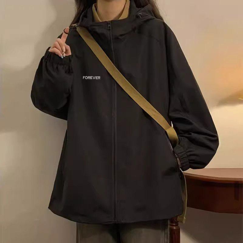 2025 Autumn New Retro  Hooded Jacket Casual Loose Outdoor