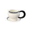 Nordic Style Retro Black Line Coffee Cups and Plates Retro Latte Cappuccino Americano Cups  Afternoon Tea Coffee Shop
