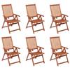 Day and Night - Day and Night Folding Garden Chairs 6 Units Solid Acacia Wood