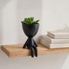 3D Printed Sitting Human Figure Succulents Planter, 2-in-1 Desktop Pot & Decor Ornament, Matte Finish One-Piece Craft, Compact Size for Small Green