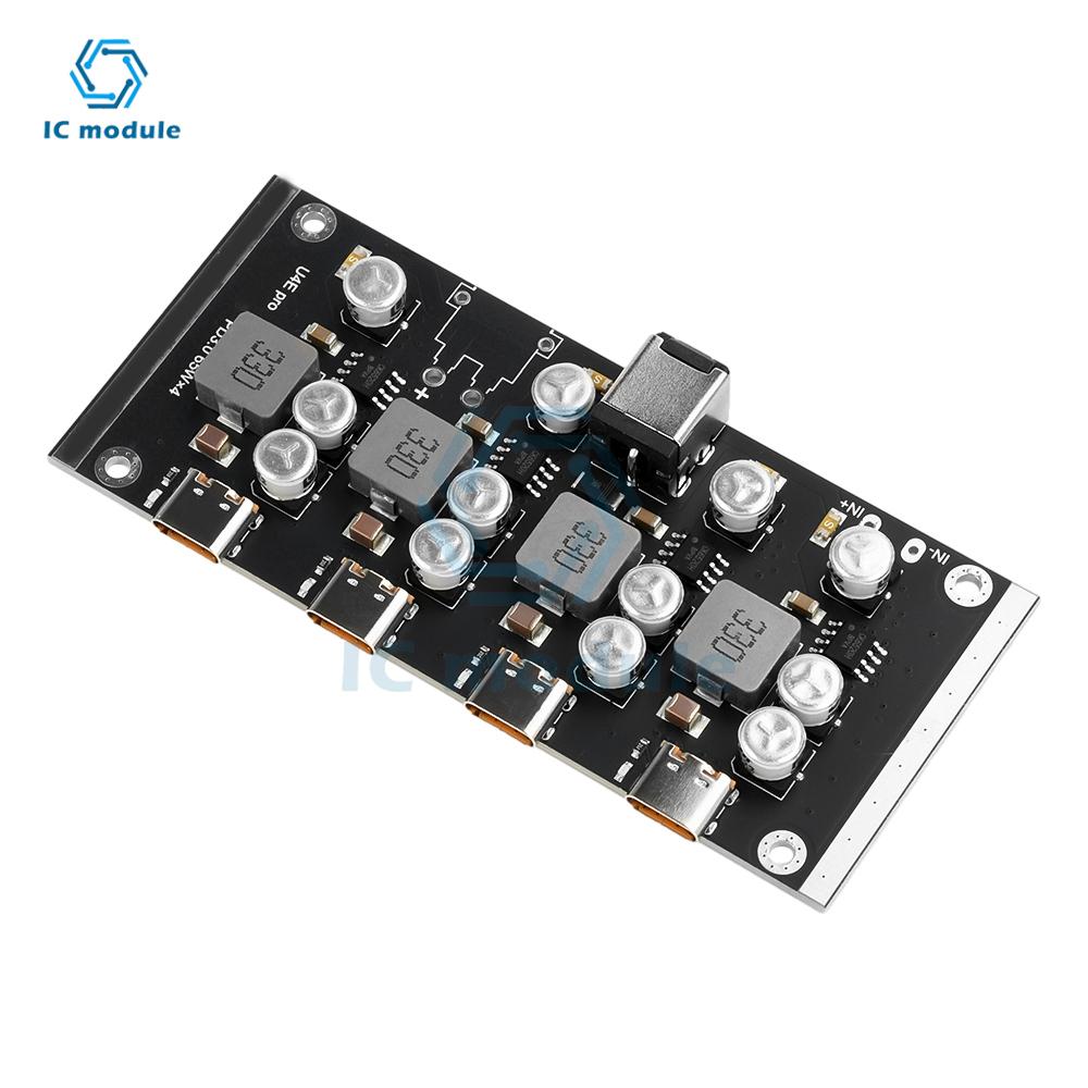 4-Way PD65W Fast Charging Module Type-C interface USB-A Support PD3.0/2.0 QC3.0/2.0 FCP AFC Fast Charging DC5.5*2.5/DC5.5*5.1