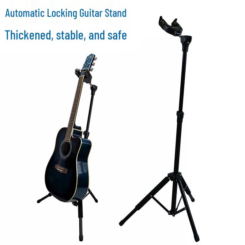 Gravity Self-Locking Folding Wooden Guitar Stand for Bass and Pipa Self-Locking Single Stand