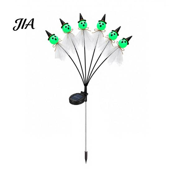 Solar Powered Halloween Ghost Lights Swaying Outdoor Decorations, Stake Light, 6 LEDs Festive Lawn Ornaments for Parties Pathway Lights, Waterproof