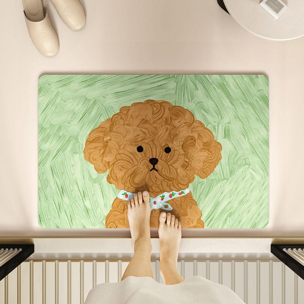 

Non-Slip Cartoon Puppy Floor Mat Super Absorbent Carpet Doormat Bathroom Mat Home