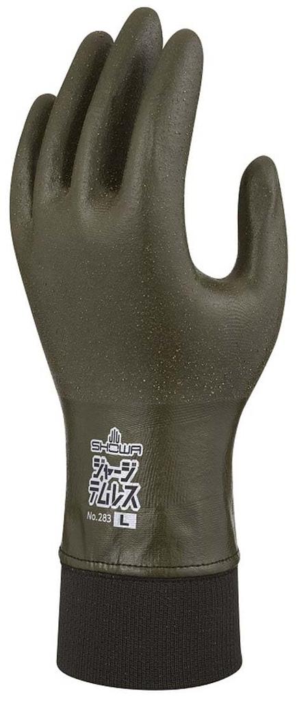 Showa Jersey Temless Work Breathable and Olive 1 Pair X 2 Dirt and 283 Gloves, Gloves, Waterproof, Medium, Green, Pack, Moisture-Resistant,