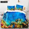 Duvet Cover Ocean Underwater World Bedding Sets With Goldfish Coral Reef Quilt Cover For Kids Teens Children Bedroom Decoration