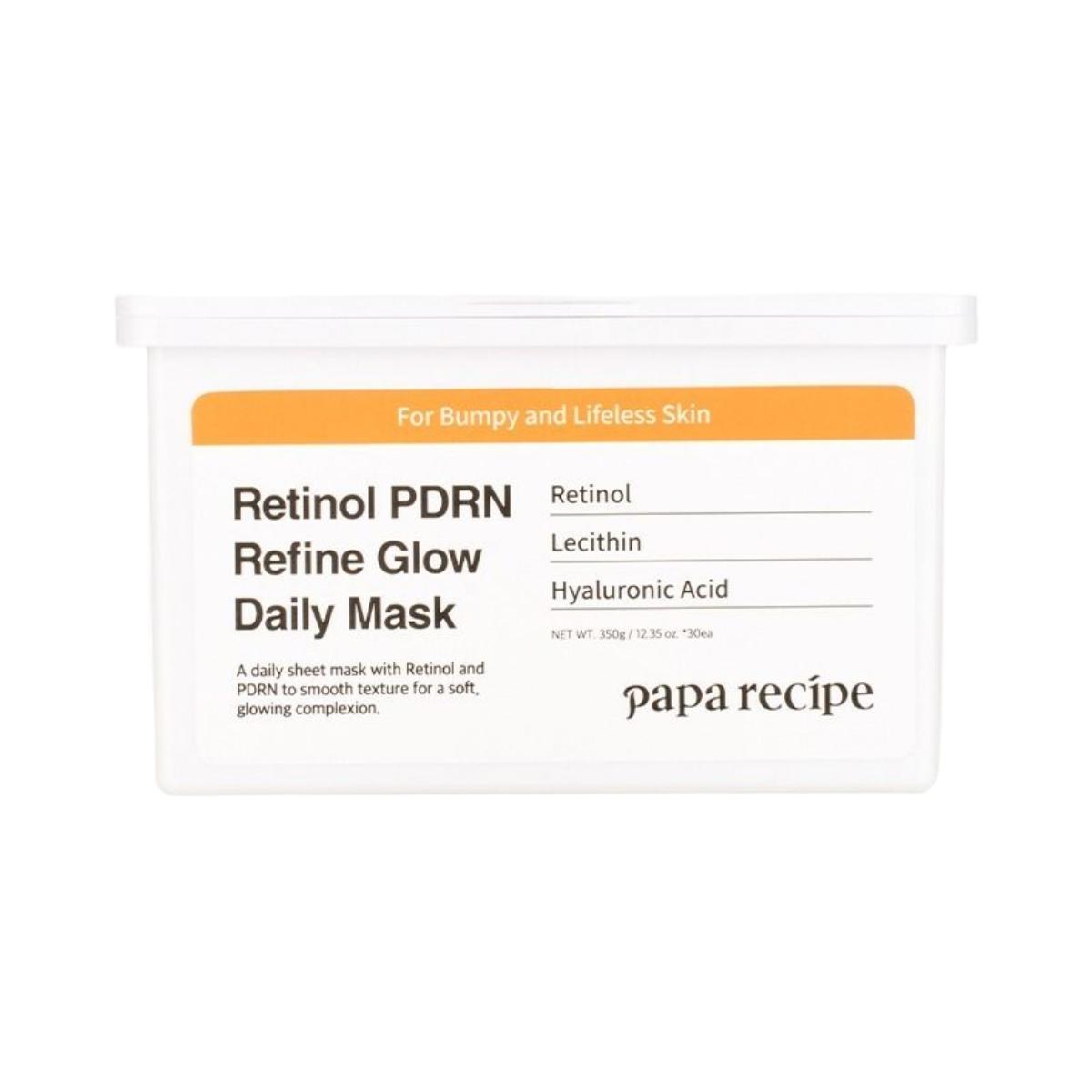 Papa Recipe Retinol PDRN Refine Glow Daily Mask 30 Sheets (350ml)