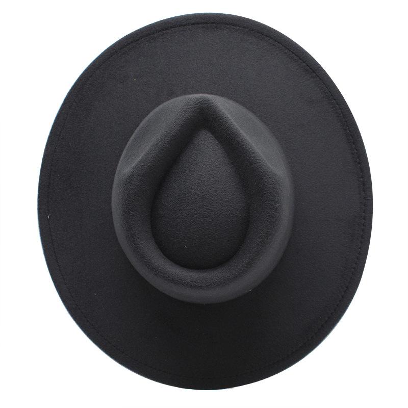 Wool Top Hat Casual Jazz Hat Tide Concave British Hat Ladies Big Edge White Felt Hat
