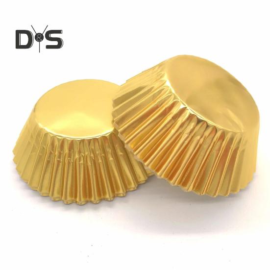 100Pcs Cake Cups Grease-Proof Heat Resistant Aluminum Foil Cupcake Liners Wrappers Baking Supplies