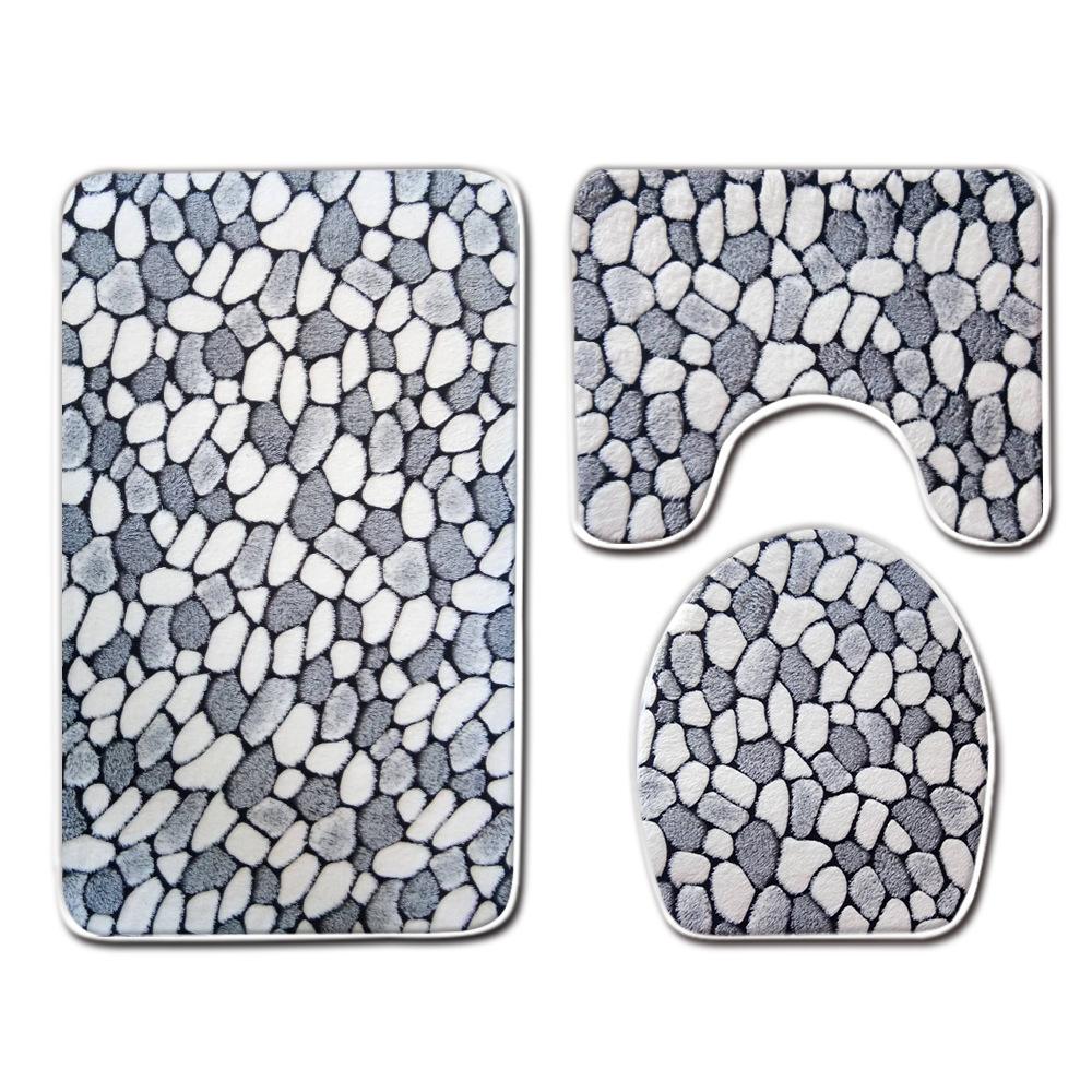 Toilet Floor Mat Three-Piece Door Mat Absorbent Carpet Bathroom Bathroom Non-Slip Foot Mat