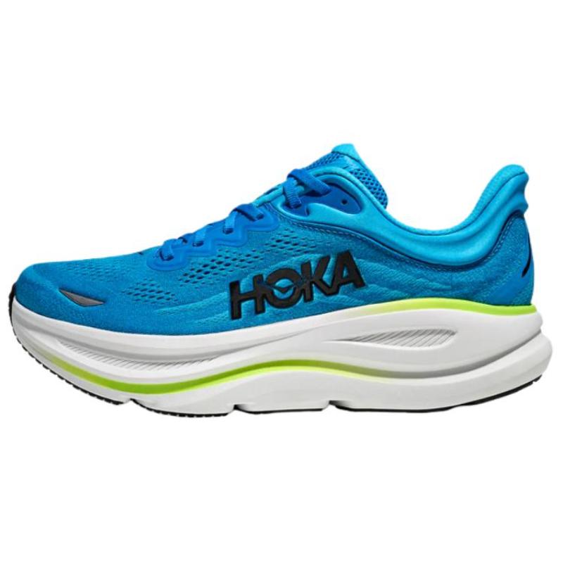 HOKA ONE ONE Bondi 9 Breathable Running Shoes Men s Blue 2E Width Sneakers 1162013-SLHK 42