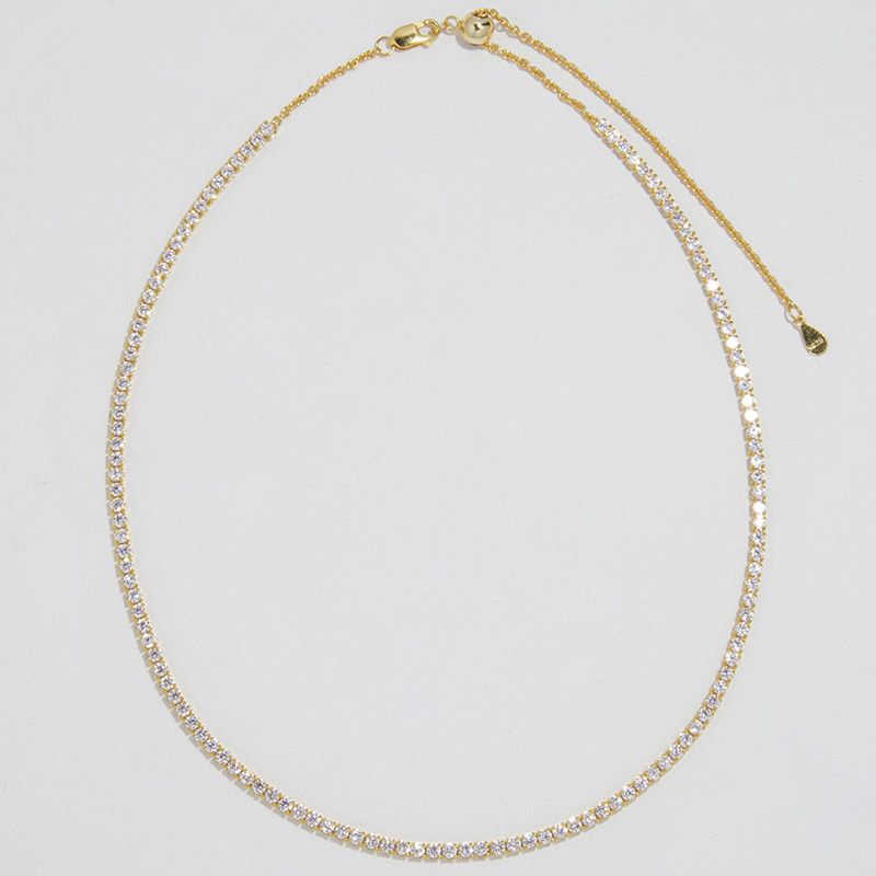 Cnhnon S925 Sterling Silver Fashion Rhinestone Zircon Gold