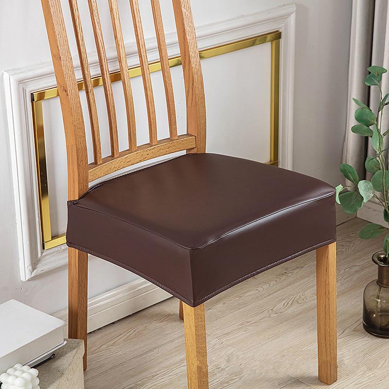 Square Shape Pu Leather Chair Cover Oil-Resistant Pu Leather Waterproof Seat Protectors Anti-Dirty Protection Removable