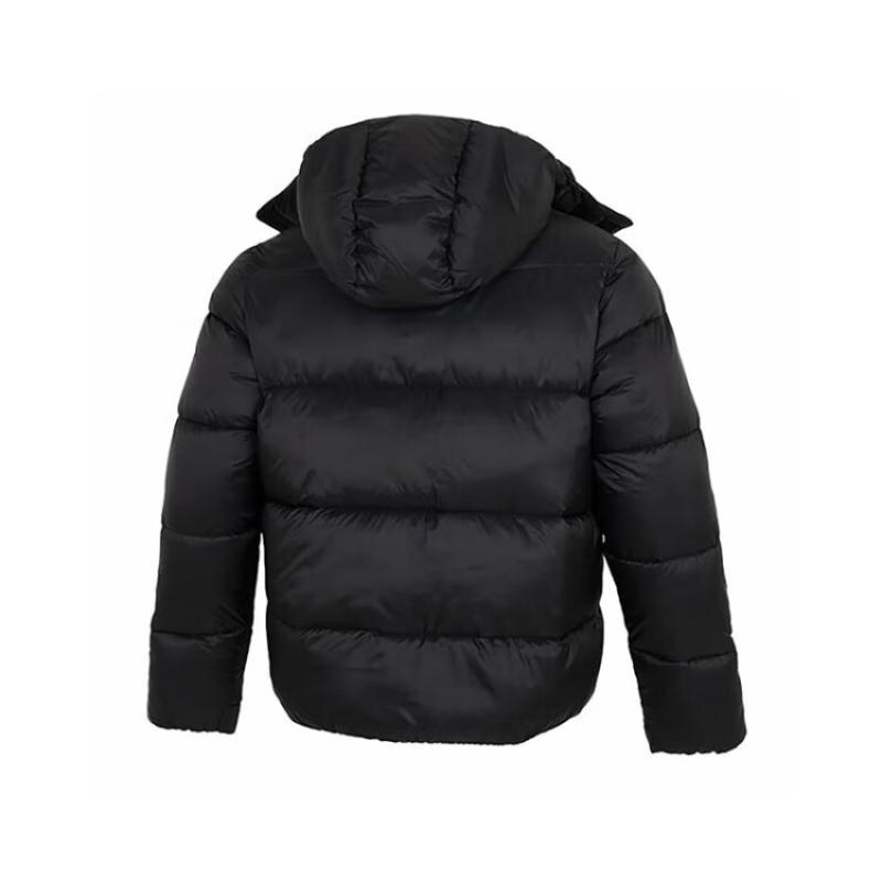 Nike Sportswear Essential Fleece-Kapuzenpullover mit kontrastierendem gesticktem Logo Herren Oberbekleidung Schwarz DQ4921-010