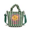 Face Cute Smiley Unisex Kids Shoulder Bag Fashionable Striped Children Pleated