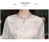 2026 Women's New Chinese Style Stand Collar Jacquard Shirt - Versatile Dark Floral Retro Chiffon Design