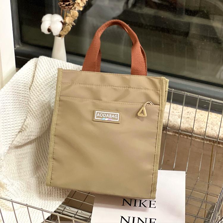 Mori Style Color Block Tote: Lunch Bag for Students and Professionals