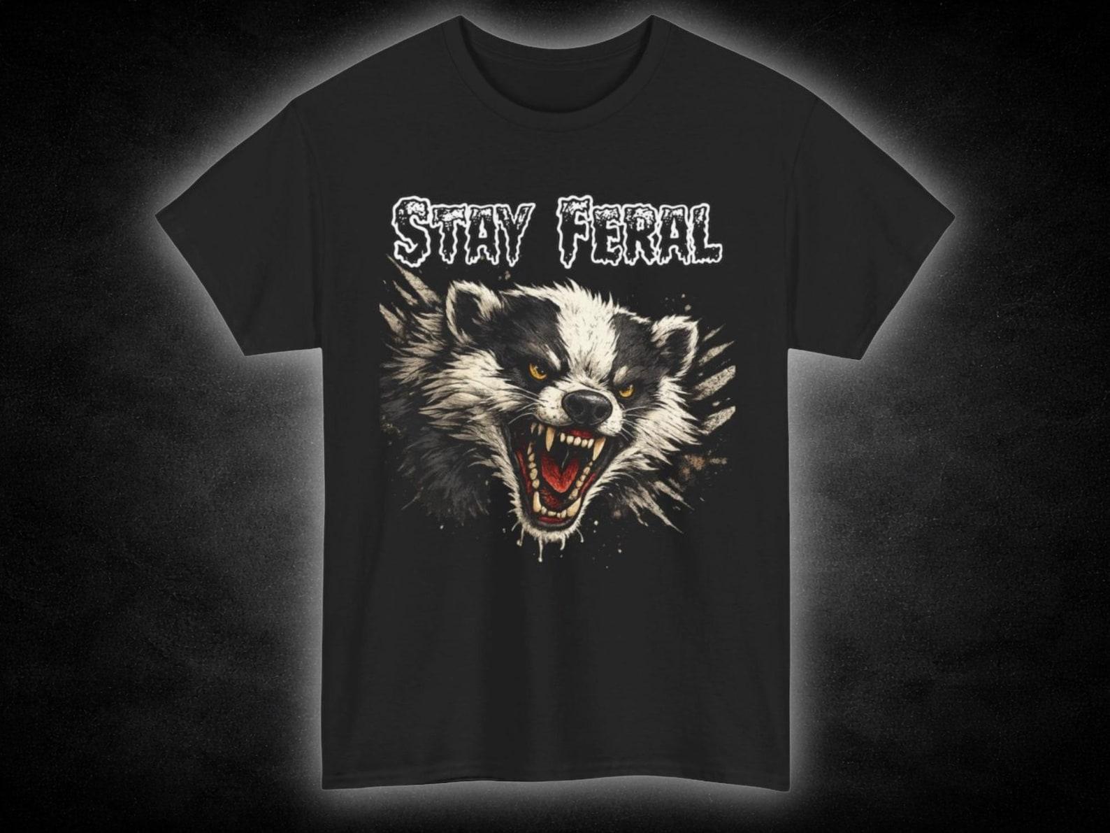 Fierce Badger Graphic Tee, Stay Feral Alternative Clothing M