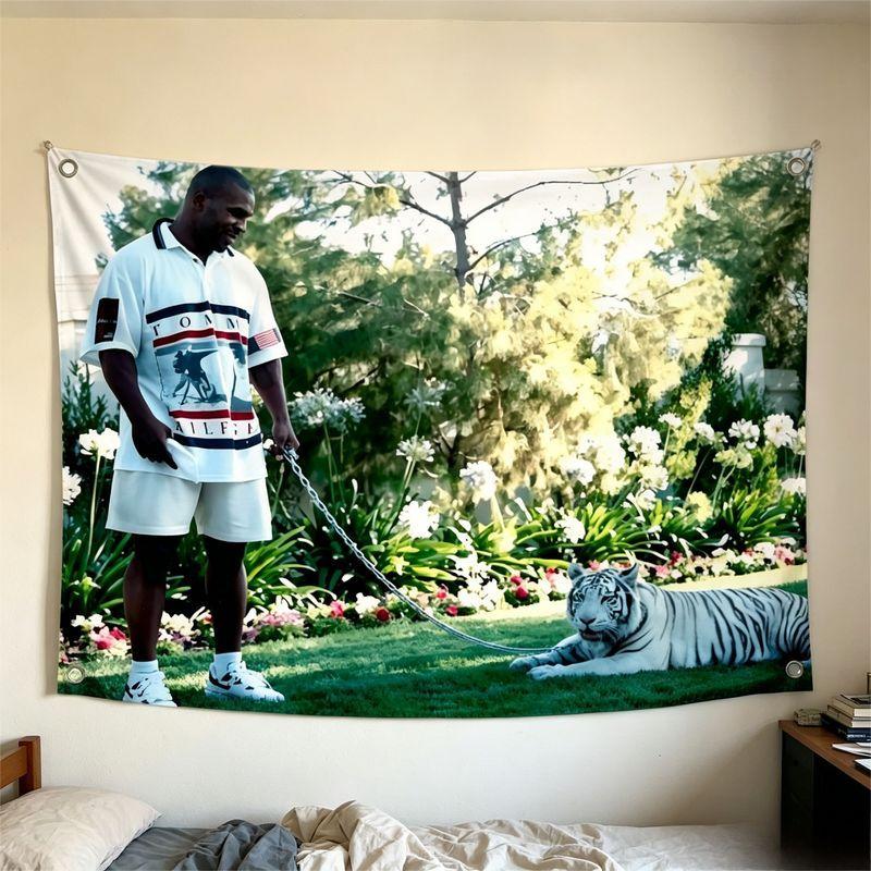 BRUH Flying Man Meme Wall Tapestry Blue Sky Cloud Funny Internet Joke Humor College Dorm Trendy Decor Lovely Gift Home